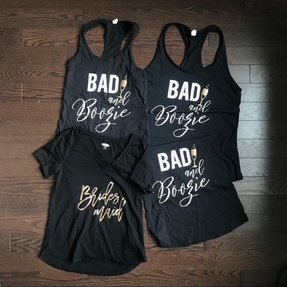 Bridesmaids tank tops and tee